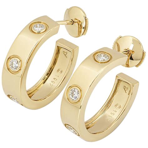 cartier style gold hoop earrings